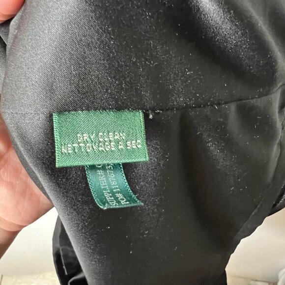 Ralph Lauren Black Cascade Ruffle Pencil Dress Sleeveless women’s size 14 - Picture 6 of 10